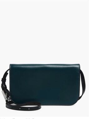 All Saints Teal Leather Crossbody Bag with Adjustable Strap